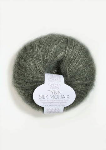 Tynn Silk Mohair, dimmigt olivgrön 9071