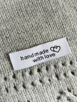 Handmade with love tygmärke, svart-vitt