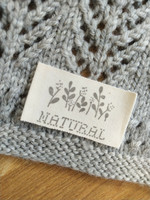 Natural tygmärke, naturvitt/grått