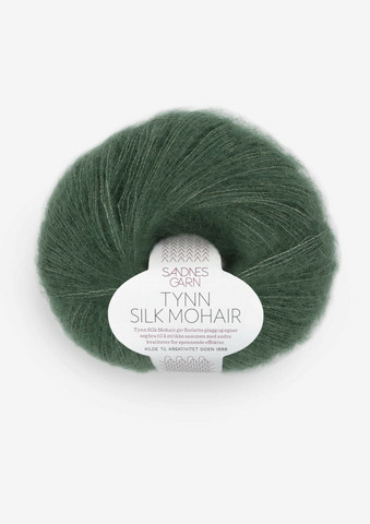 Tunn Silk Mohair, djupt skogsgrön 8581