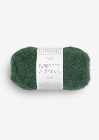 Børstet Alpakka, djupt skogsgrön 8581