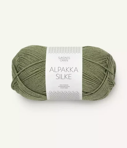 Sandnes Alpakka Silke, oliivinvihreä 9062