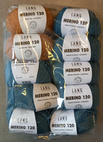 Löytönurkka: Lang yarn Merino 120 - 10 kpl - 8 turkoosi + 2 kelt