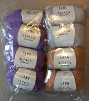 Fyndhörna: Lang yarn - Alpaca Superlight 8 st - 4 lila+2 grå+2 terr