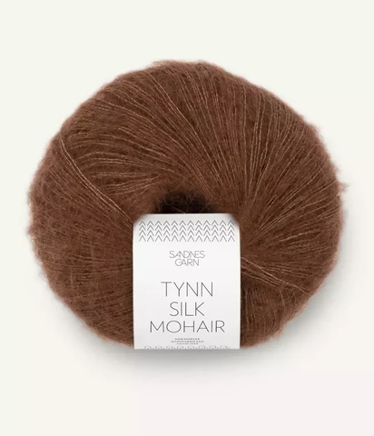 Tynn Silk Mohair, varm brun 3073