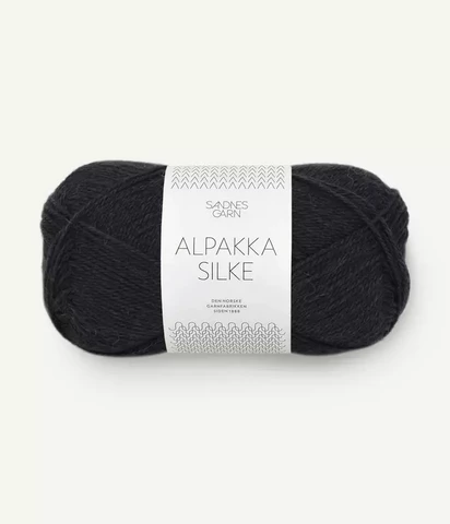 Sandnes Alpakka Silke, musta 1099