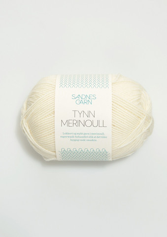 Sandnes tynn merinoull, vit 1002