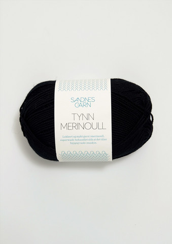 Sandnes tynn merinoull, svart 1099