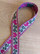 Vävt band 20 mm, hjärta, cerise/grön/beige