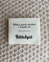 'What a great sweater - I made it' merkki