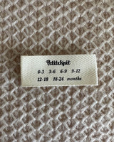 Petite Knit Baby size label