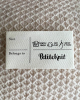 Petite Knit Size, name, washinginstruction label