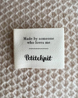 Petite Knit 'Made by someone who loves you' label