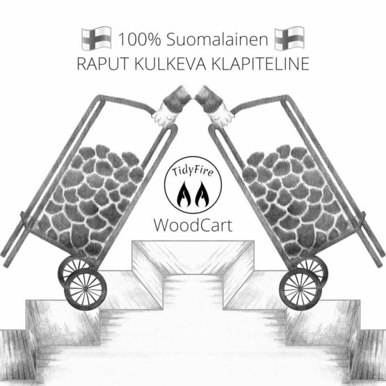 Polttopuukärry, Raput kulkeva klapiteline Helmi, valkoinen