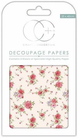 Decoupage-arkki - Antique Rose - Craft Consortium