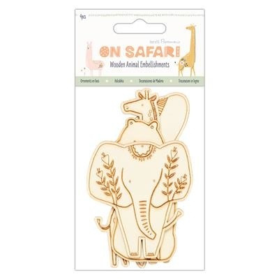 Vanerikoriste - Safari Wooden Animal - 5 x 10 cm