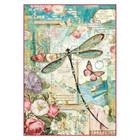 Decoupage-arkki - Wonderland Dragonfly - A4