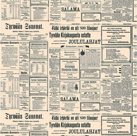 Lahjapaperi - Sanomalehti - alk. 1 metri