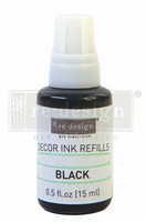 Leimasinmuste täyttöpullo 15 ml - Musta - Redesign Decor Ink Refill