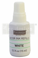 Leimasinmuste täyttöpullo 15 ml - Valkoinen - Redesign Decor Ink Refill