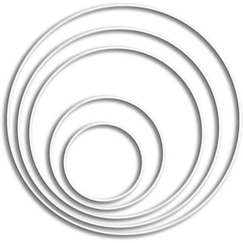 15 cm - Metallirengas - Valkoinen