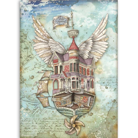 Decoupage-arkki - A4 - Lady Vagabond Flying Ship