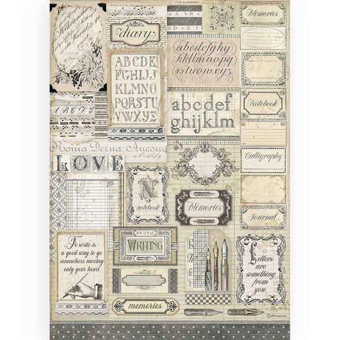 Decoupage-arkki - A3 - Calligraphy