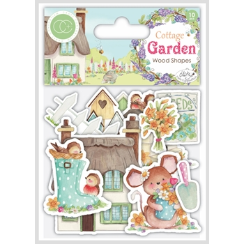 Vanerikoristeet - Cottage Garden Printed Wood Shapes
