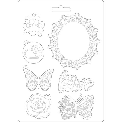 Muotti - 21 x 15 cm - Circle of Love Frame and Butterfly