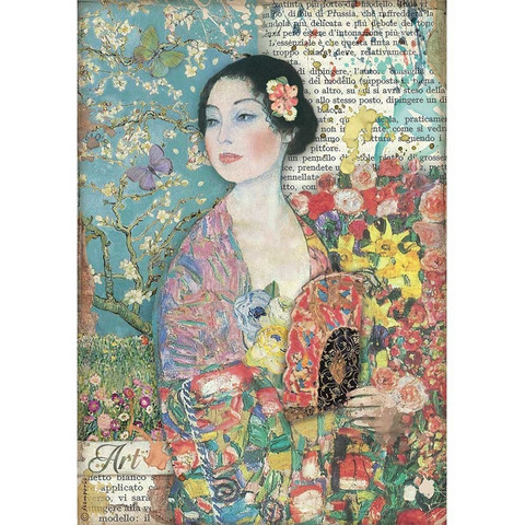 Decoupage-arkki - A4 - Atelier Dame With Fan