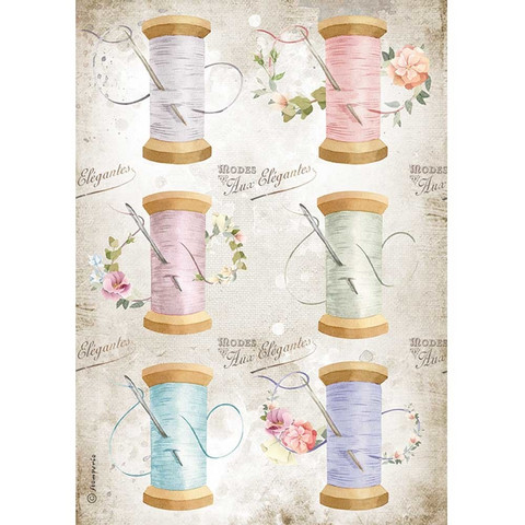 Decoupage-arkki - A4 - Romantic Threads Needle & Thread