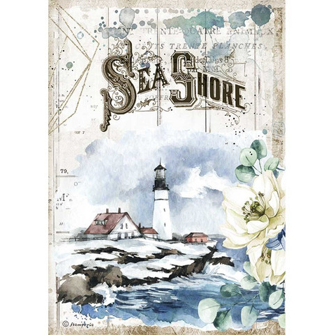 Decoupage-arkki - A4 - Romantic Sea Dream Sea Shore