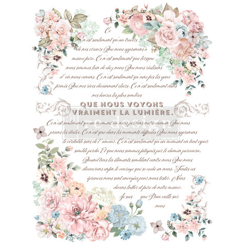 Siirtokuva - 60 x 88 cm - Pure Light Floral - Prima Redesign Decor Transfer