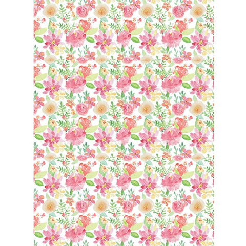 Decoupage-arkki - A4 - Circle of Love Aquerel Flower