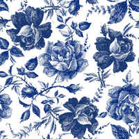 Decoupage-arkkisetti - Blue Sketched Flowers - Belles and Whistles