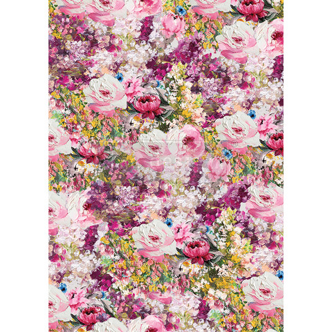 Decoupage-arkki - 29x41 cm - Fuchsia Meadow - Redesign Decor Rice Paper