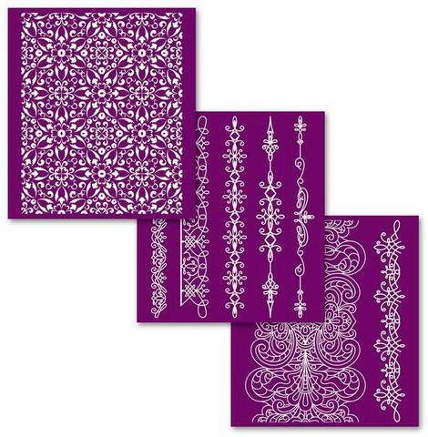 Sabluunasetti  20 x 22 cm - Delicate Lace Silkscreen Stencil