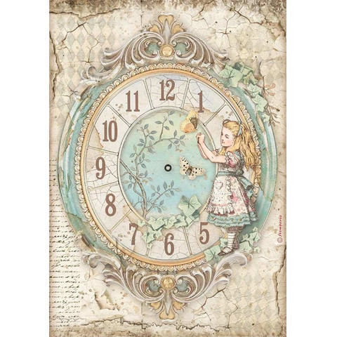 Decoupage-arkki - A4 - Alice Clock