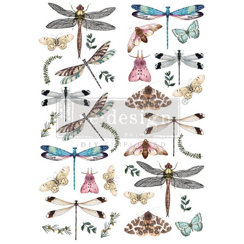 Siirtokuva - 60 x 88 cm - Riverbed Dragonflies - Prima Redesign Decor Transfer