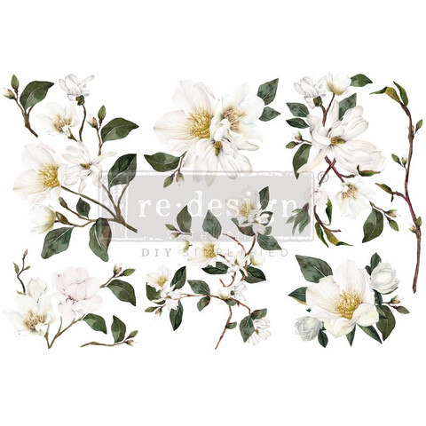 Siirtokuva - 45x30 cm - White Magnolia - Prima Redesign Decor Transfer
