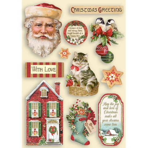 Vanerikoristeet - Levyn koko 14,8x21 cm - Stamperia Classic Christmas