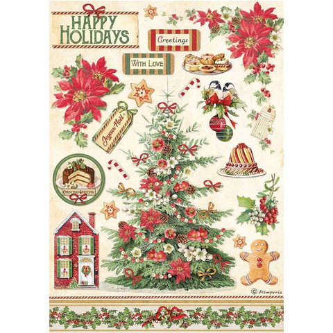 Decoupage-arkki - A4 - Classic Christmas Tree Stamperia