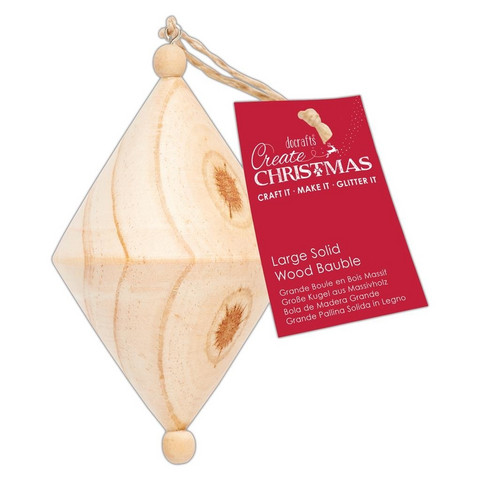 Joulupallo - Papermania Create Christmas Large Solid Wood Bauble Diamond
