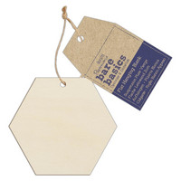Kuusikulmainen puukoriste - Papermania Bare Basics Flat Hanging Blank Wooden Oval