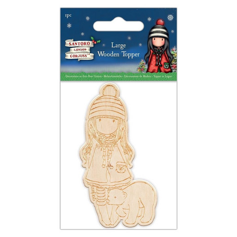 Tyttö vanerikoriste - Gorjuss Christmas Large Wooden Topper