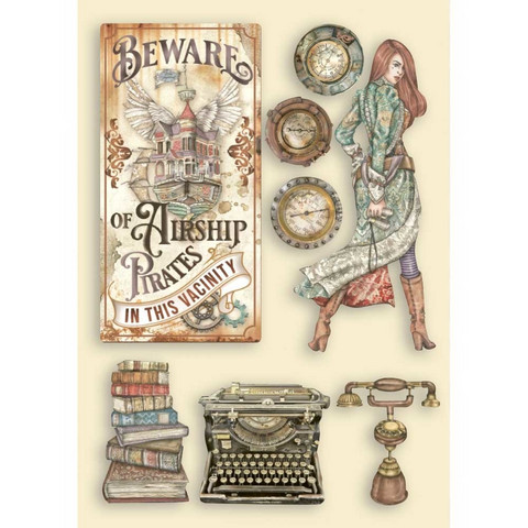 Vanerikoristeet 15x21 cm - Stamperia Vagabond Lifestyle Typing Writer