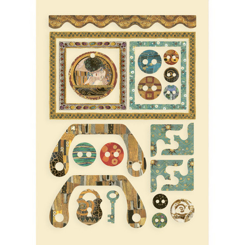 Vanerikoristeet 15x21 cm - Stamperia Klimt Frames and Buttons
