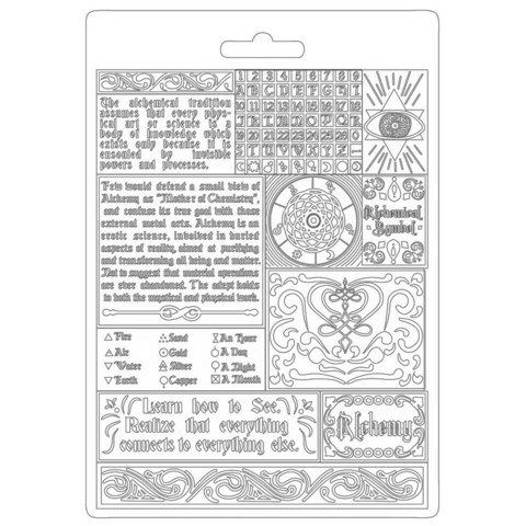 Muotti 21x15 cm - Stamperia Mould Alchemy Writings