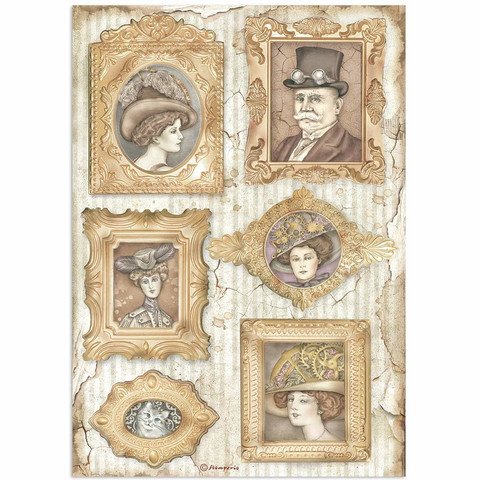Decoupage-arkki A4 - Stamperia Lady Vagabond Lifestyle Frames