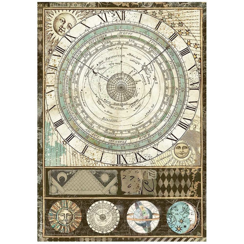 Decoupage-arkki A4 - Stamperia Alchemy Astrolabe